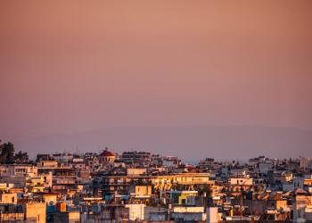 City sunset, Athens, Greece