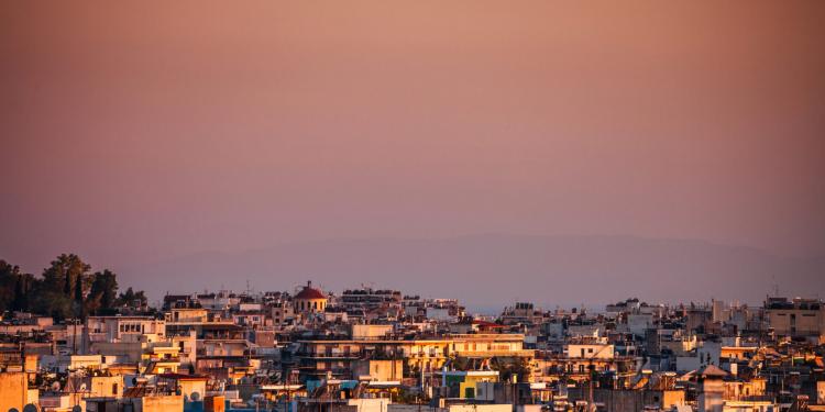 City sunset, Athens, Greece