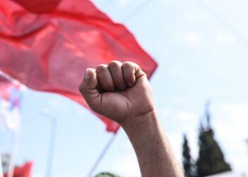 Demonstration by members of workers unions and PAME, for the May 1st Strike, in Syntagma Sqr. Athens, Greece, on May 1, 2022 / Απεργιακή συγκέντρωση του ΠΑΜΕ και εργατικών συνδικάτων, για την Εργατική Πρωτομαγιά, στο Σύνταγμα, Αθήνα, στις 1 Μαίου, 2022
