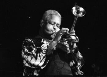 DIZZY GILLESPIE . TROMPETTISTE AMERICAIN . JAZZ . SWING IN DEAUVILLE . 20 JUILLET 1991 .