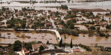 Flooded land in the village of Vlochos 7 days after the storm Daniel, in Karditsa, Greece on September 11, 2023. / Πλημμυρισμένες εκτάσεις στο χωριό Βλοχός Καρδίτσας 7 ημέρες μετά την κακοκαιρία Daniel, 11 Σεπτεμβρίου 2023.
