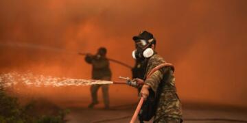 Wildfire in the region of Krieza on Euboea island, Greece on July 30, 2024. / Πυρκαγιά στην περιοχή Κριεζά Ευβοίας, 30 Ιουλίου 2024.