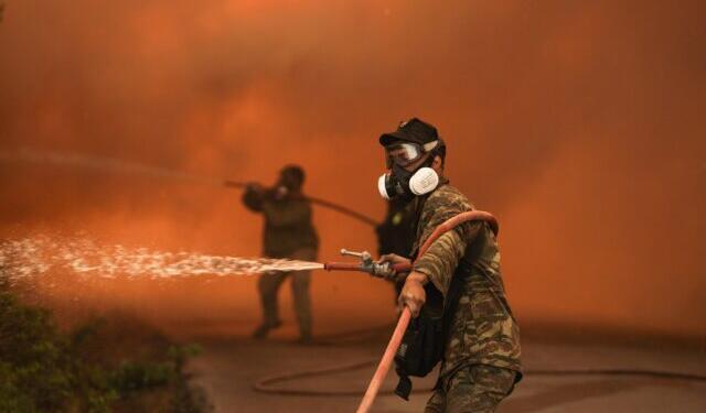 Wildfire in the region of Krieza on Euboea island, Greece on July 30, 2024. / Πυρκαγιά στην περιοχή Κριεζά Ευβοίας, 30 Ιουλίου 2024.