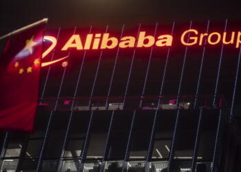 epa09497495 An Alibaba Group building is seen in Shenzhen, Guangdong province, China, 30 September 2021.  EPA/ALEX PLAVEVSKI